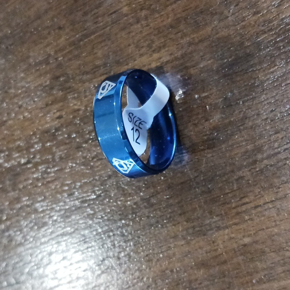 Superman Ring Unisex  Size 12 Blue, Gray - Picture 3 of 3